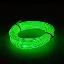 Шнур неоновый светящийся 3 м, зеленый
