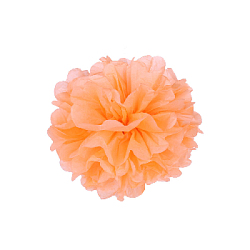 Помпон из бумаги 15 см светло-оранжевый